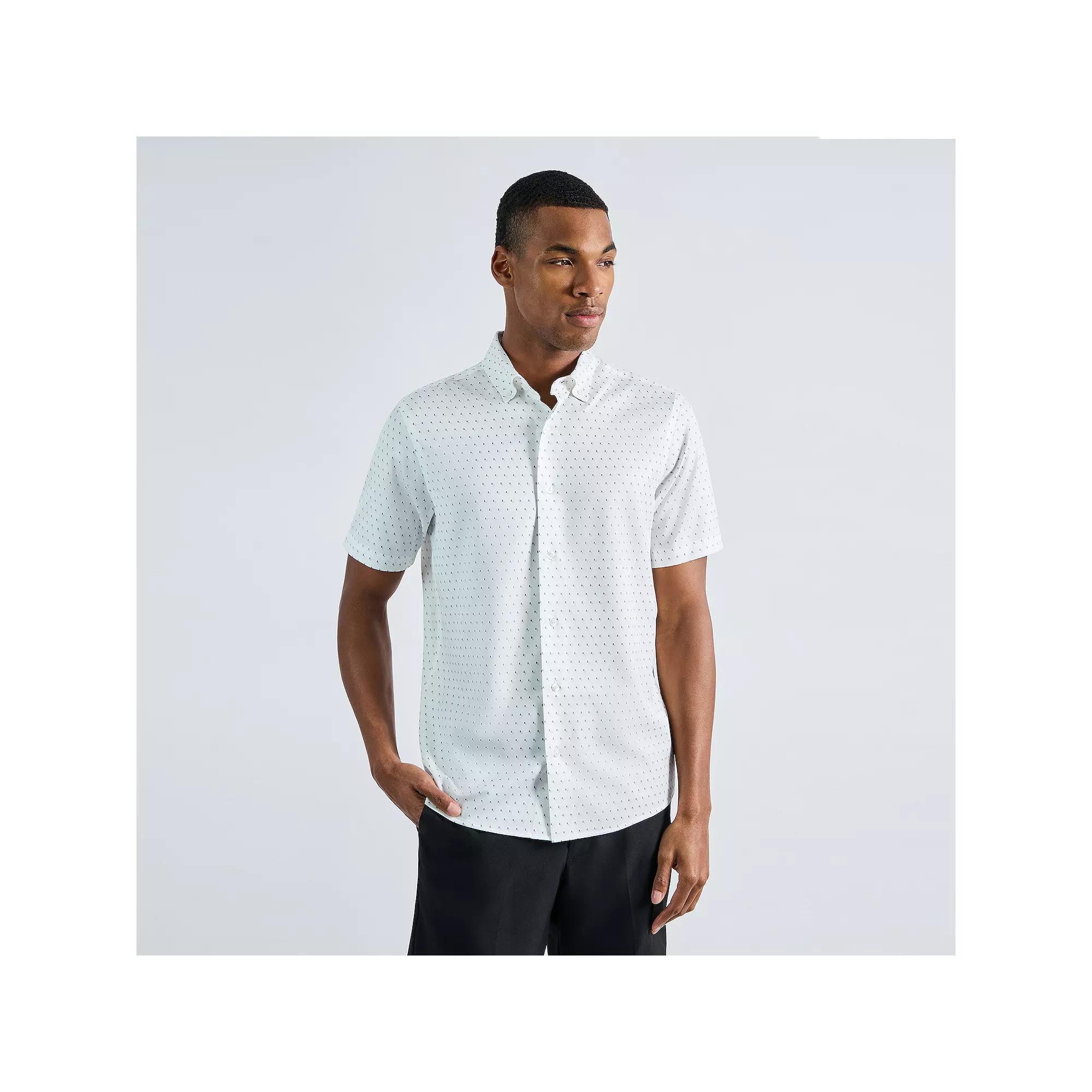 Men's Haggar® Short Sleeve Performance Button-Down Shirt,  Product Image