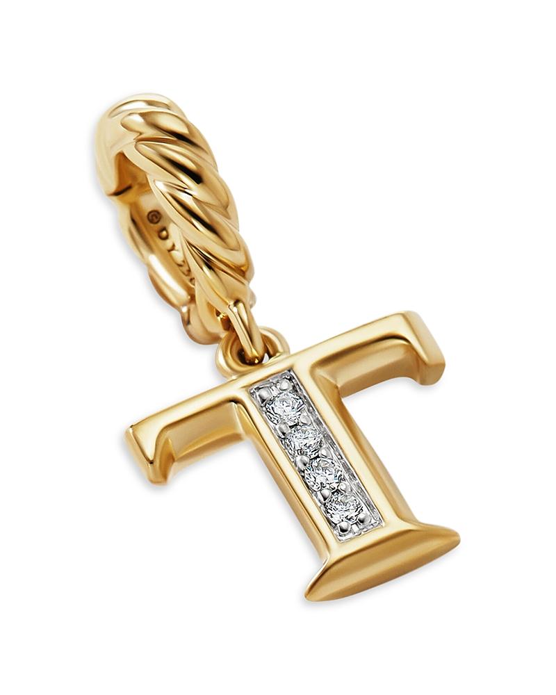 Womens Pav Initial Pendant in 18K Yellow Gold Product Image