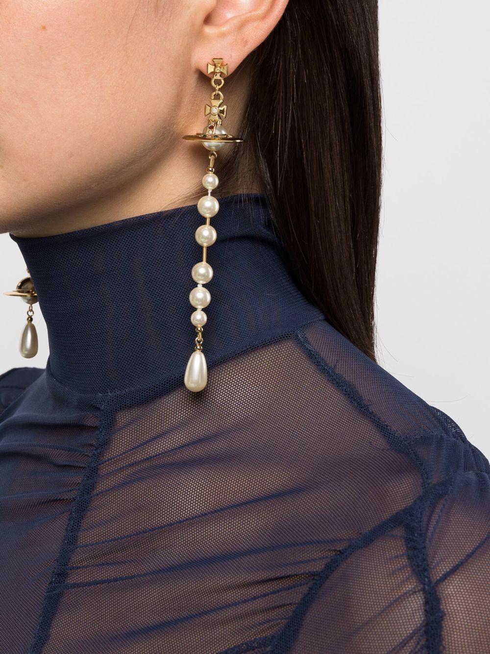 faux-pearl drop earrings Product Image