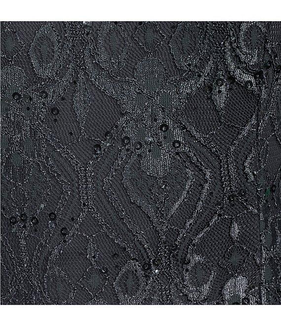 R & M Richards Petite Size Sleeveless Lace Round Neck Fit and Flare Dress Product Image