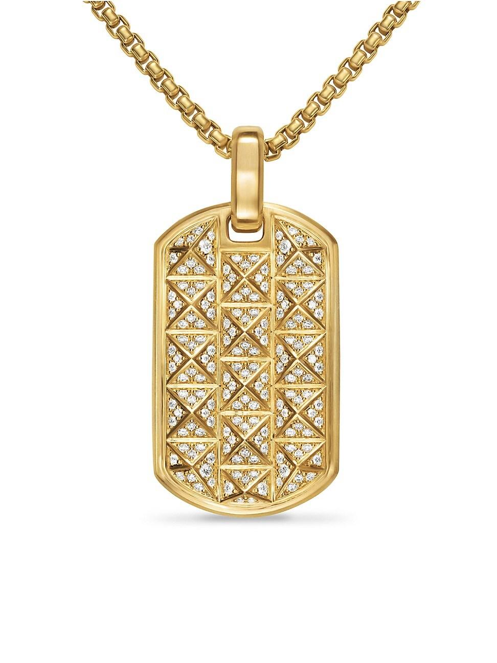 Mens Pyramid Tag in 18K Yellow Gold Product Image