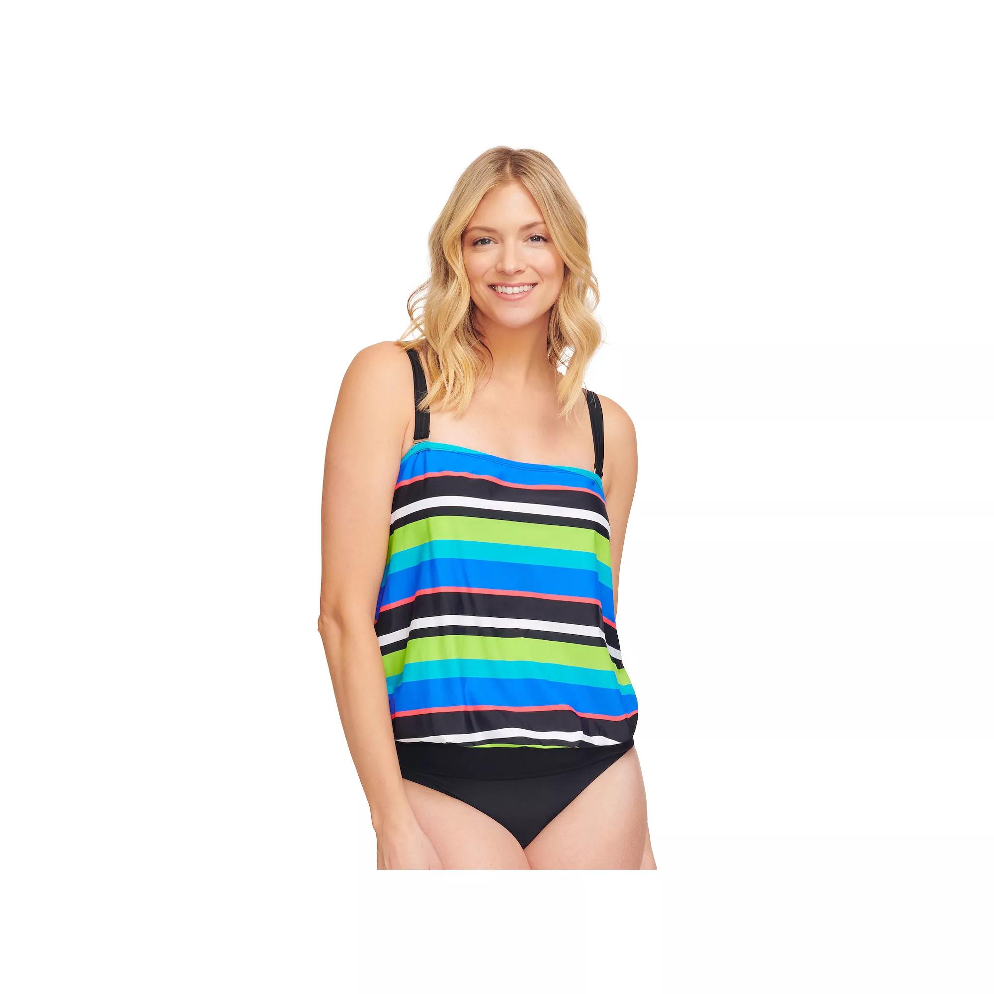 Women's Mazu Swim Blouson Tankini Top, Size: 8, Black Product Image