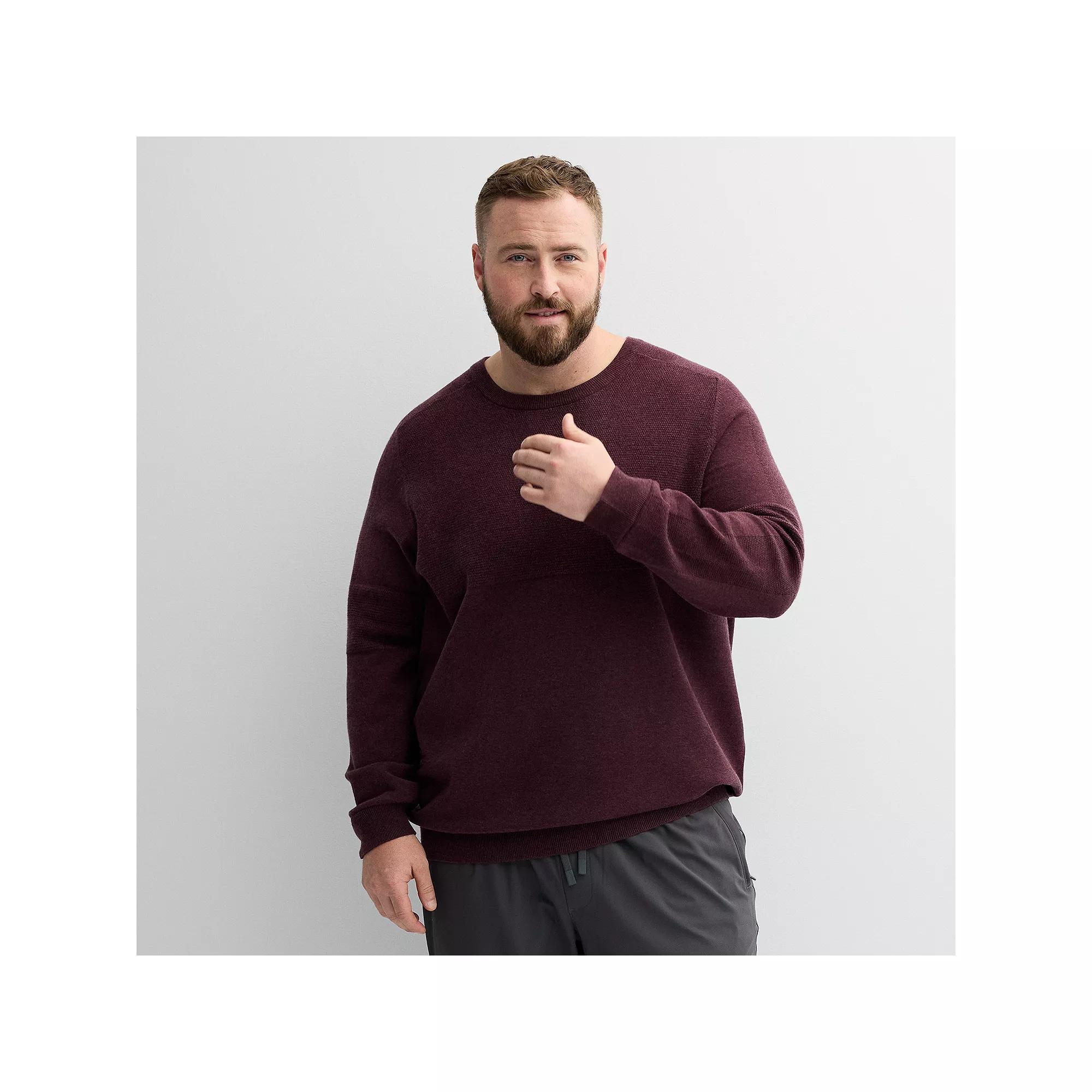 Big & Tall FLX Commuter Crewneck Sweater, Men's, Size: XXL Tall, Black Grey Product Image