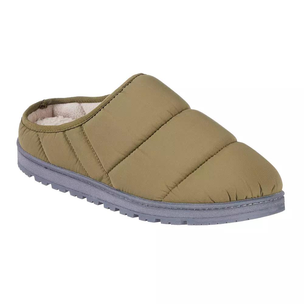 isotoner Rhys Cooling Memory Foam Men's Puffer Clog Slippers, Size: XS, Loden Product Image