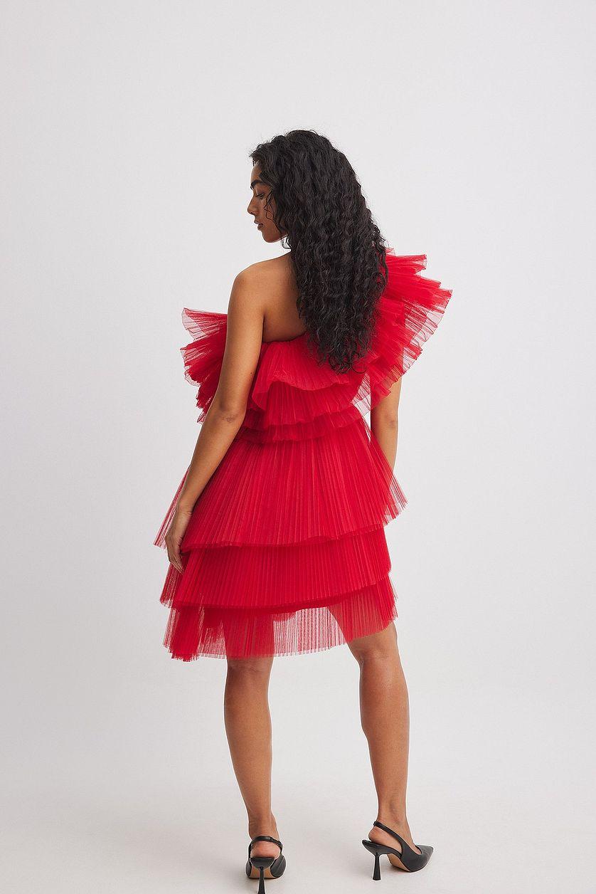 One Shoulder Asymmetric Tulle Dress Product Image