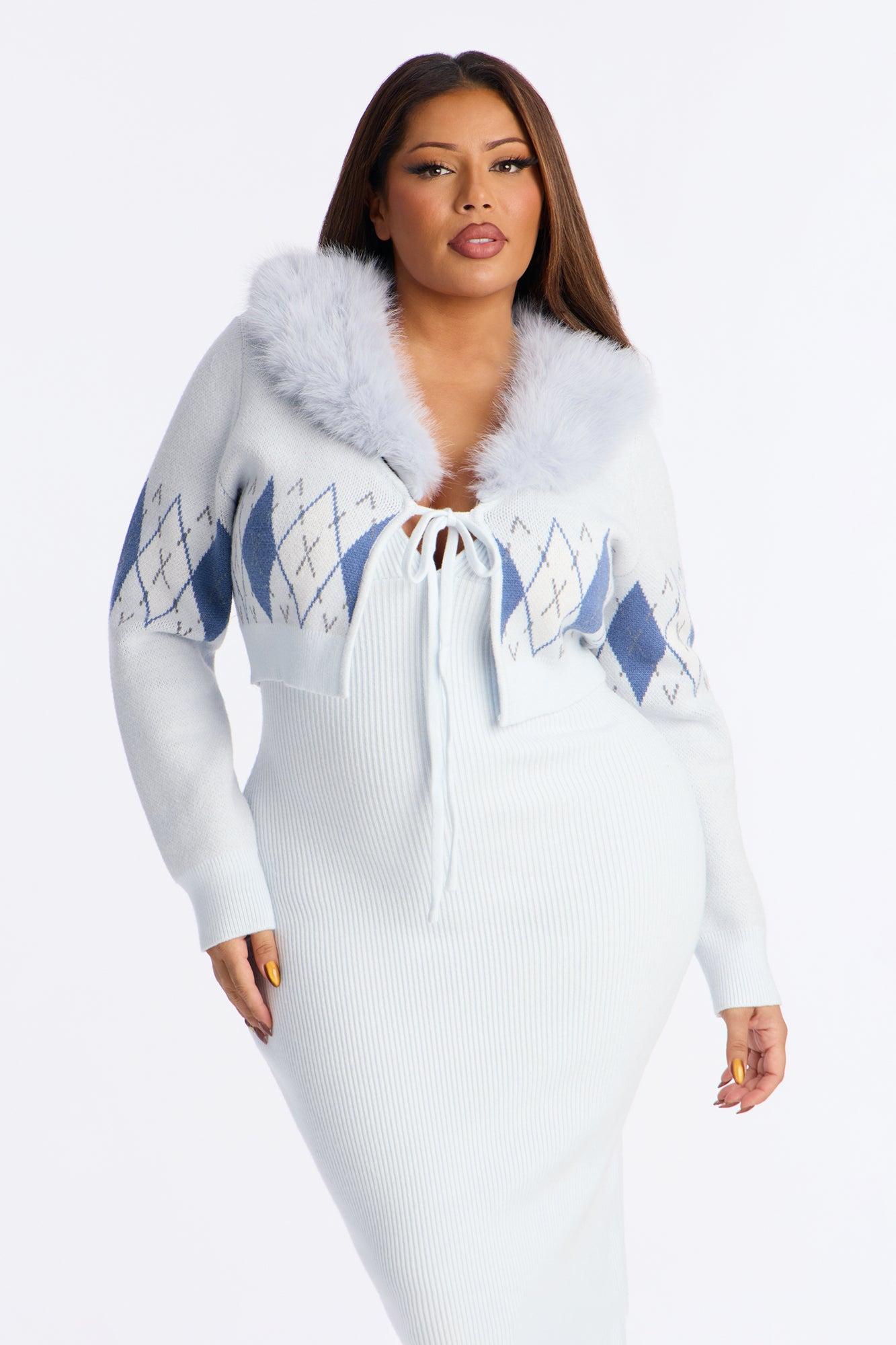 Aspen Sweater Maxi Dress Set - Light Blue Female Product Image
