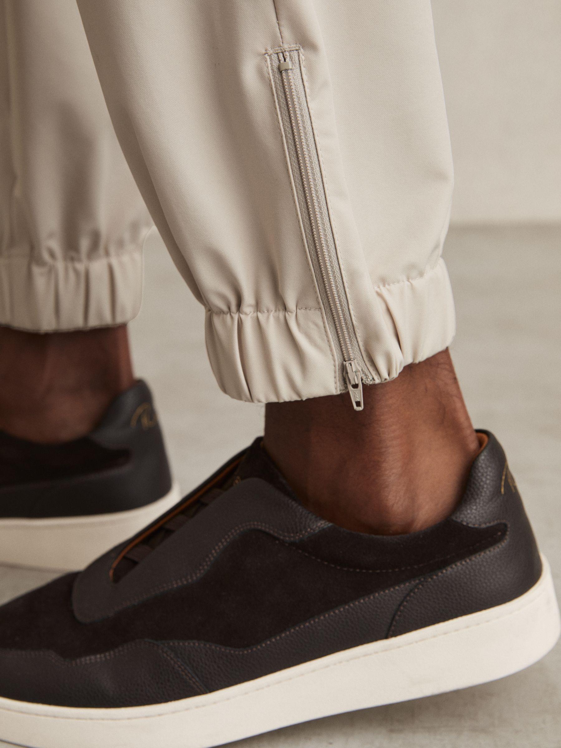 Drawstring Technical Cuffed Trousers in Stone Product Image