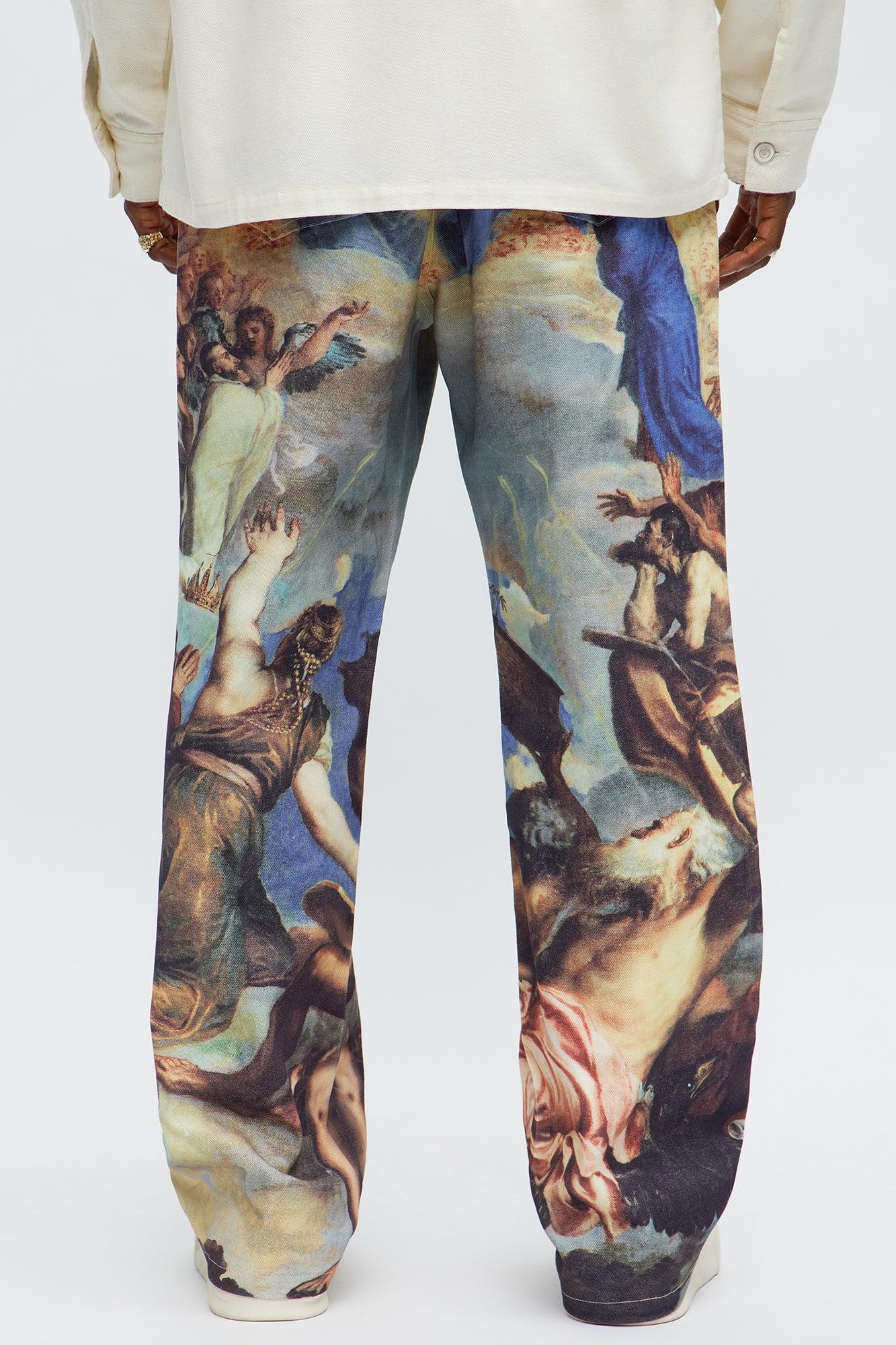 Baggy In The Heavens Printed Pants - Multi Color Male Product Image