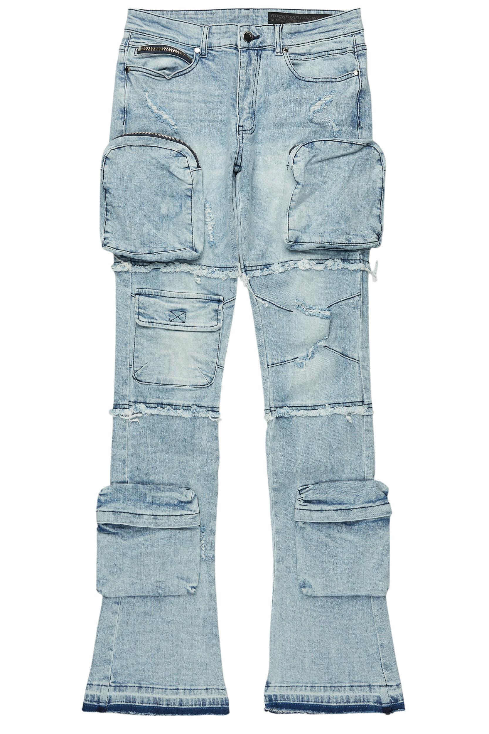 Shift Light Blue Stacked Flare Jean Male Product Image