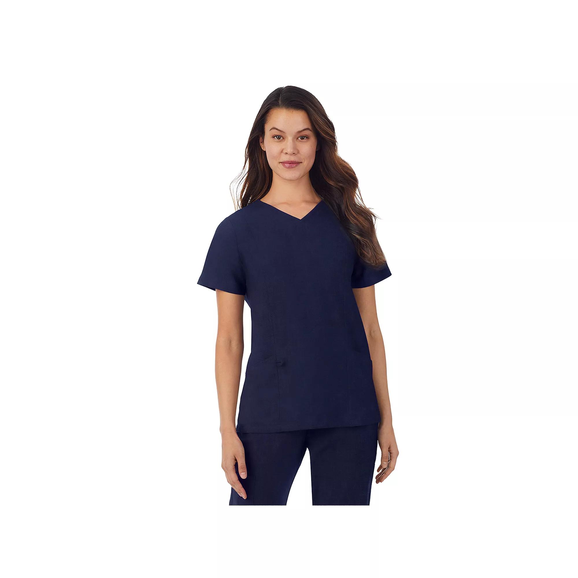 Women's Missy Cuddl Duds® Scrubs V-neck Top With 3 Pockets,  Product Image