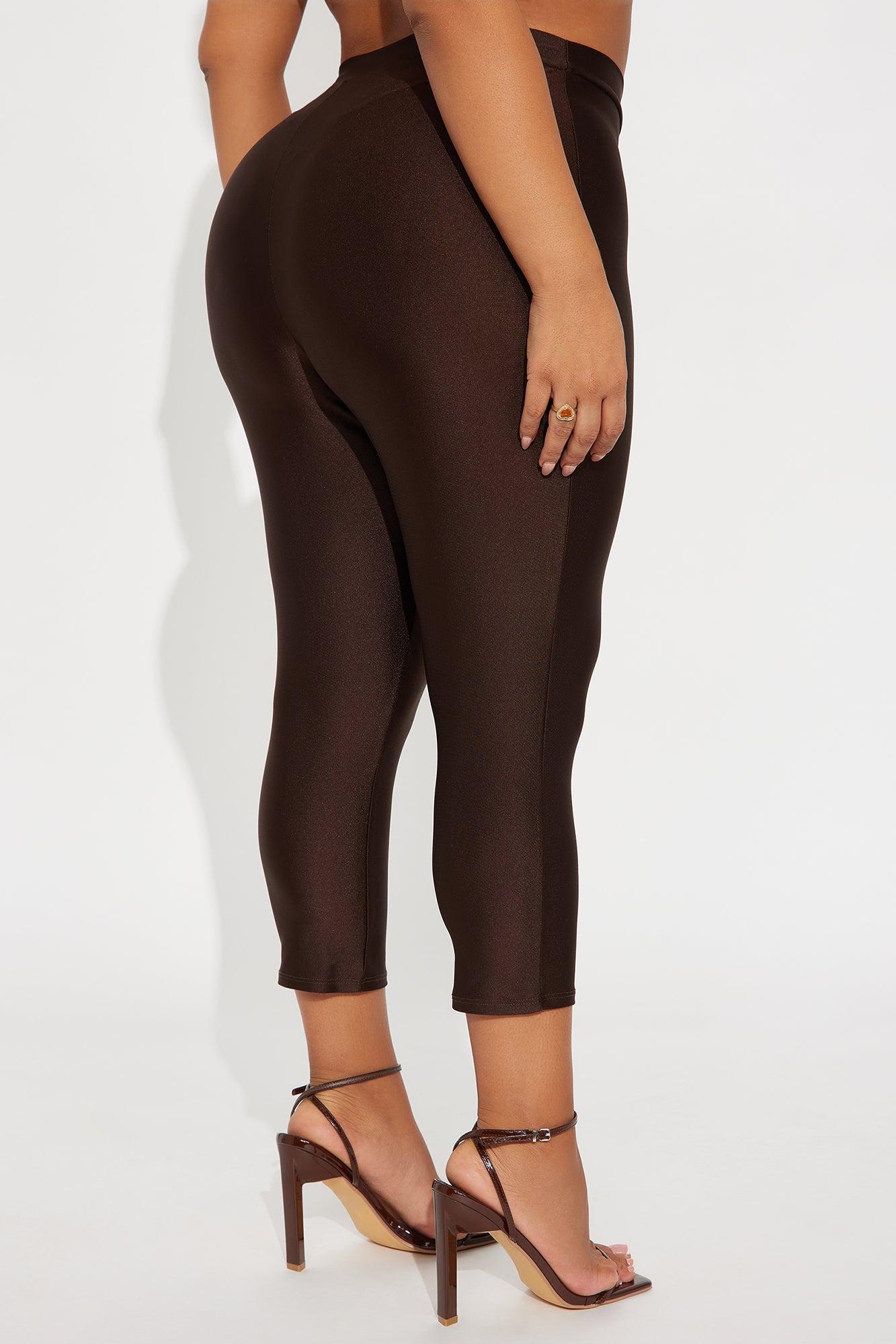 Nikole High Rise Tricot Capri Legging - Chocolate Female Product Image
