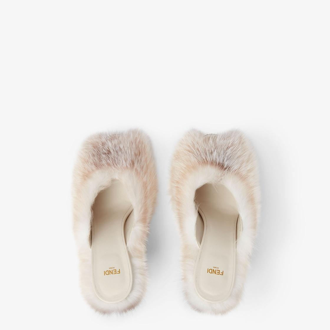 Fendi ArcoWhite shearling sandals Product Image