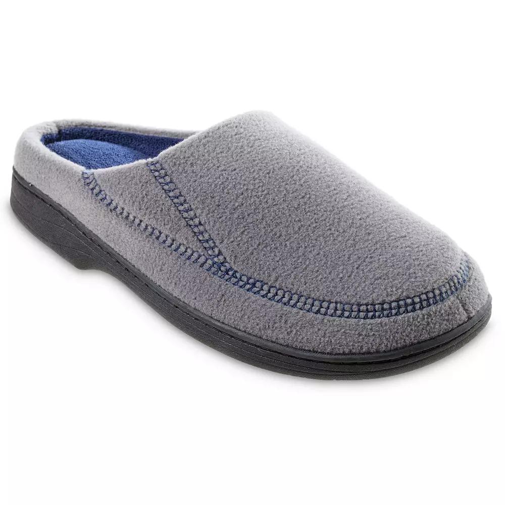 isotoner Recycled Fleece Roman Hoodback Men's Slippers, Size: XXL, Grey Product Image