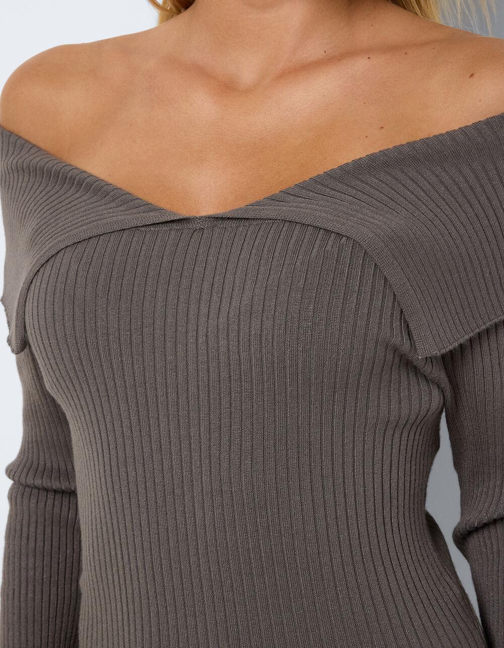NOISY MAY Juliet Off The Shoulder Womens Dress - GRAY Product Image
