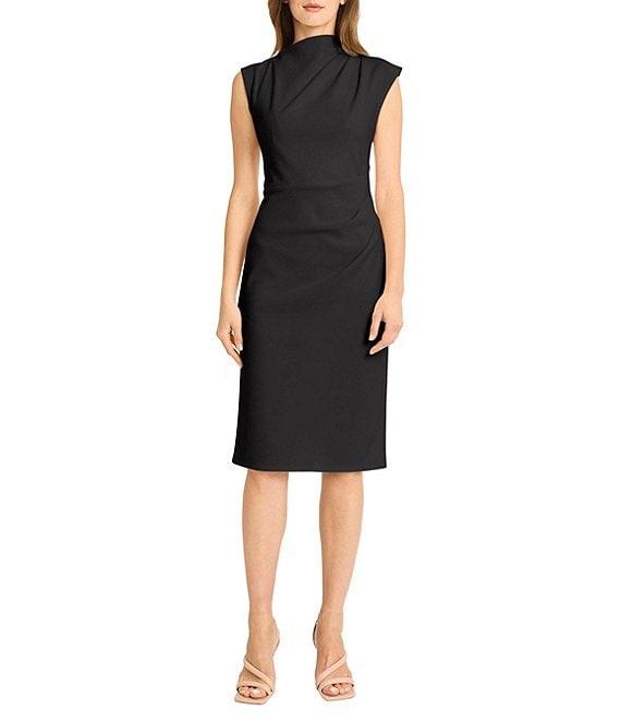 Maggy London Cap Sleeve Draped Sheath Midi Dress Product Image