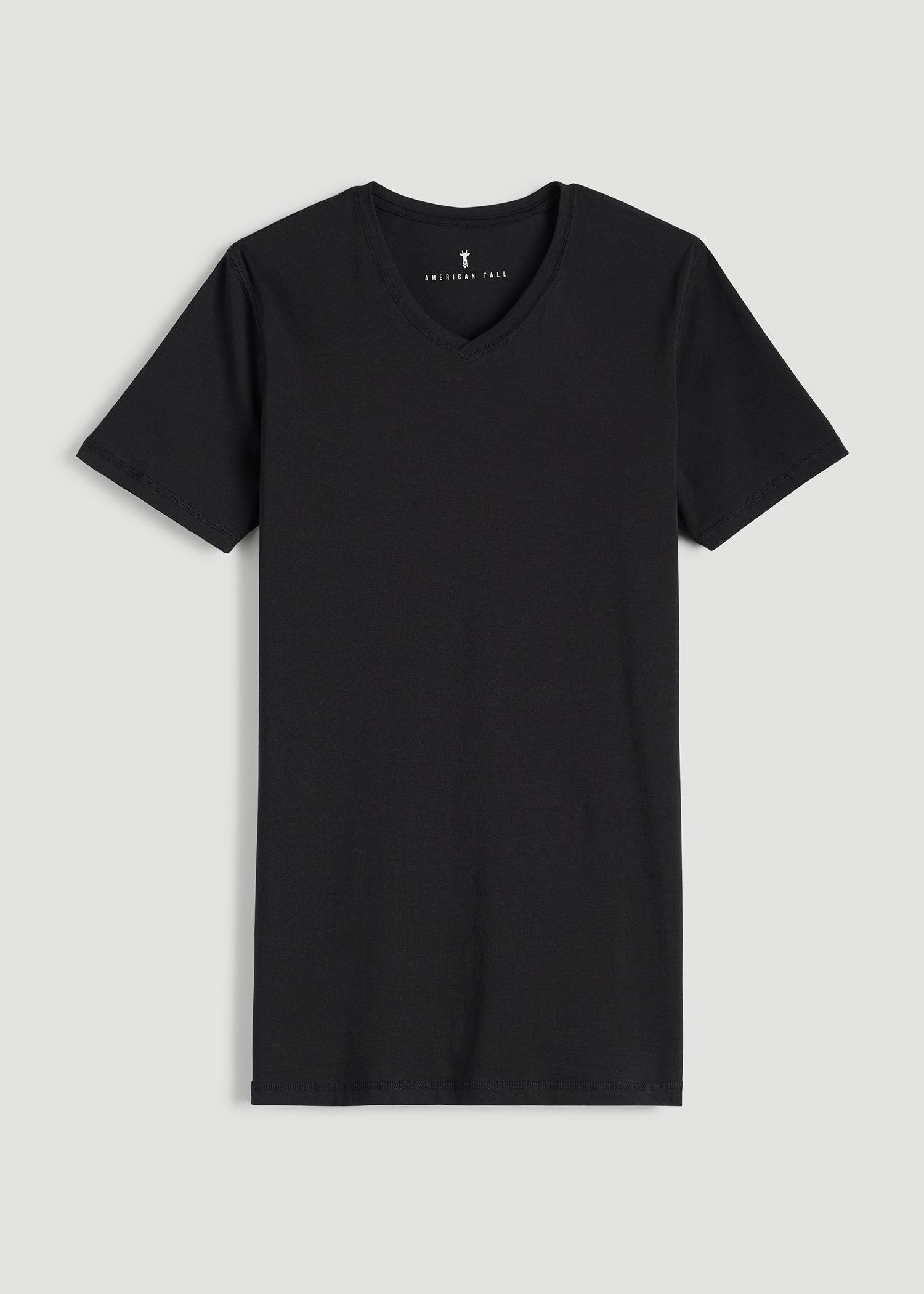 The Essential SLIM-FIT V-Neck Tee for Tall Men in Black Male Product Image