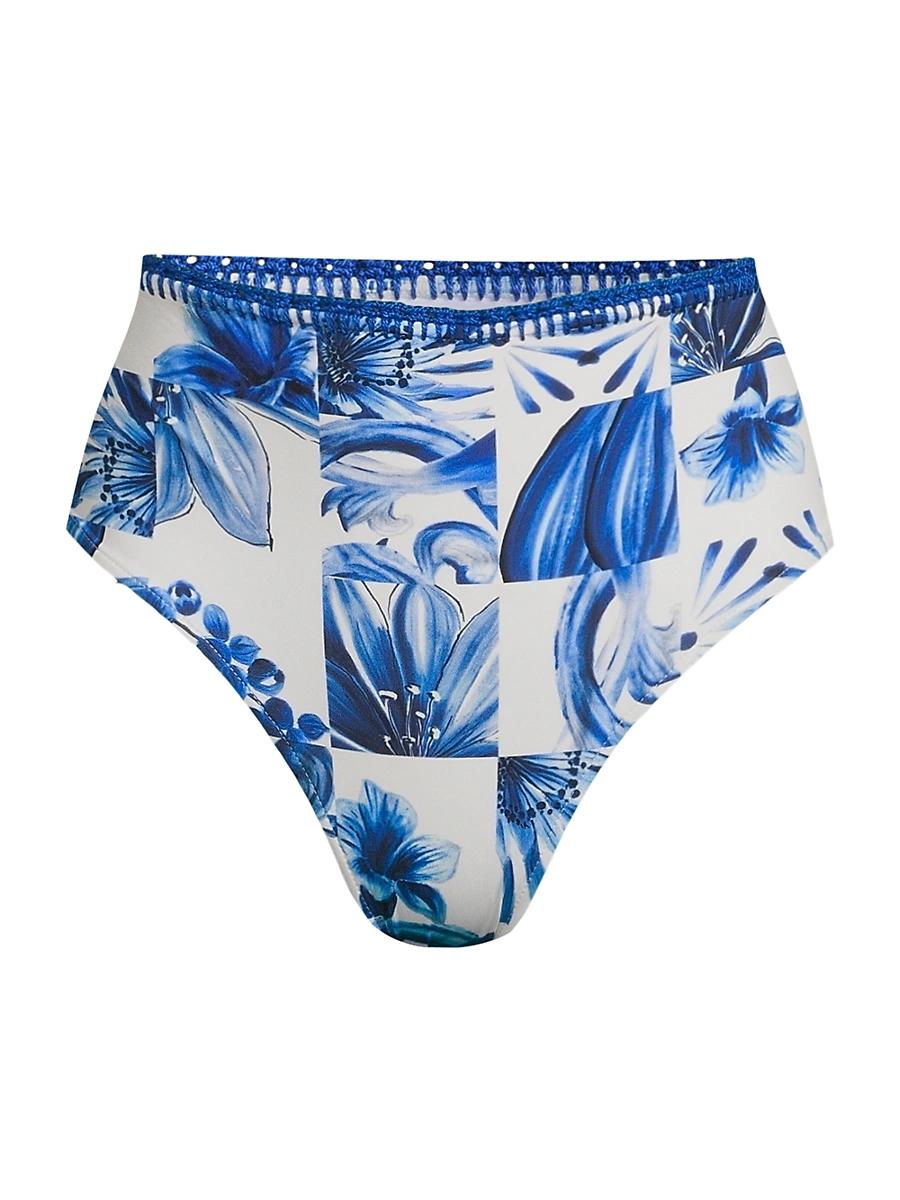Womens Garden Tiles High-Rise Bikini Bottoms Product Image