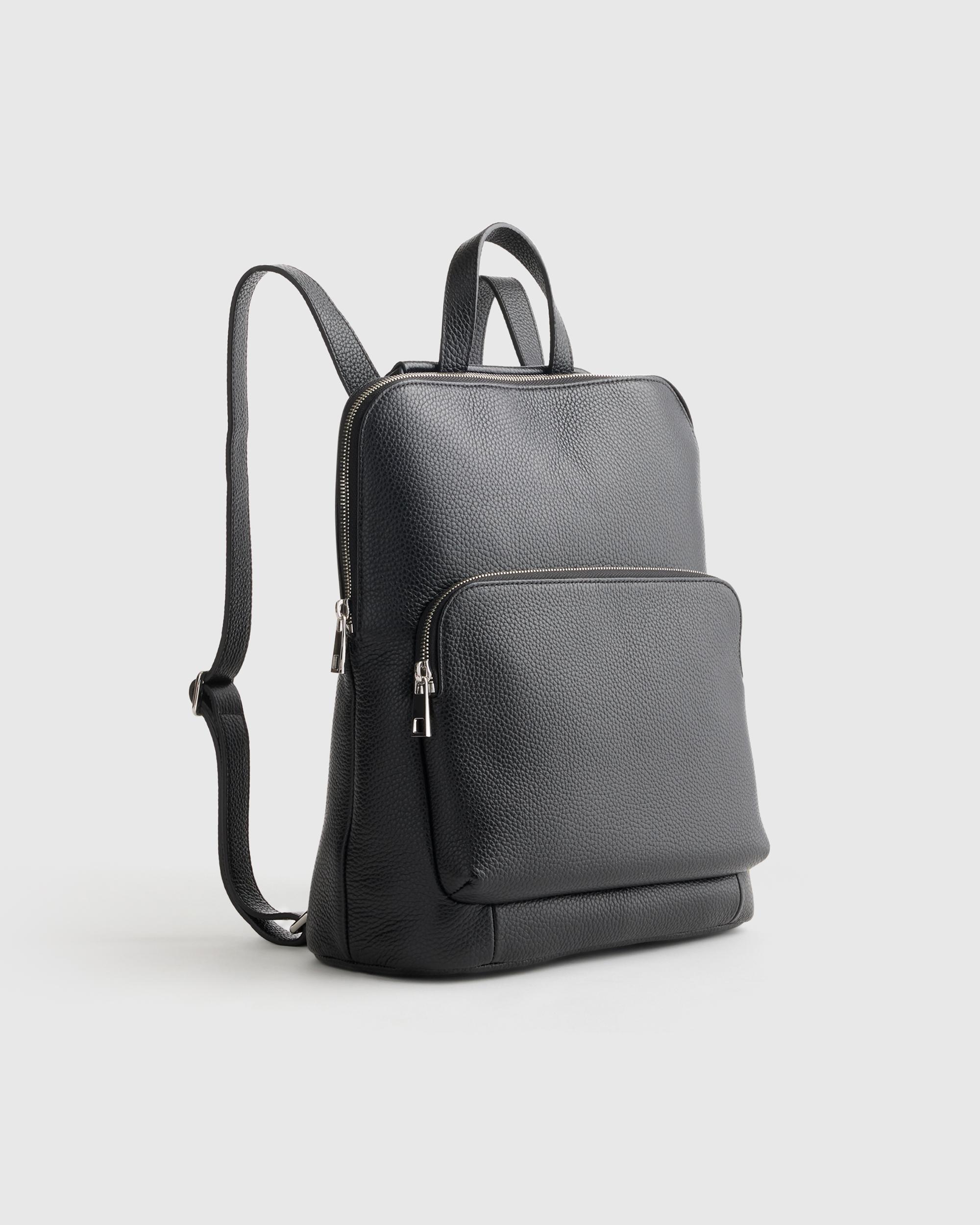 Quince | Women's Italian Leather Convertible Backpack in Black Product Image