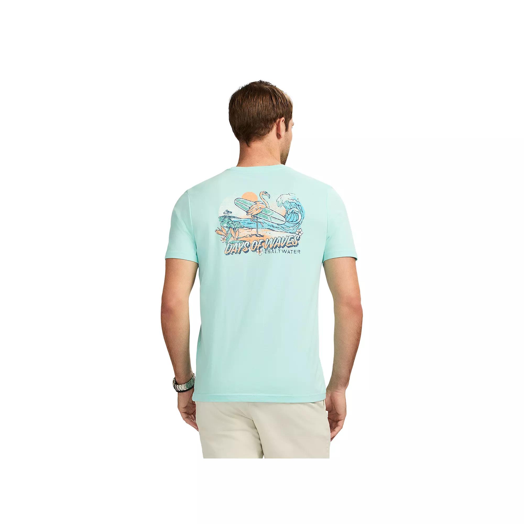 Men's IZOD Saltwater Soft Wash Short Sleeve Graphic Tee, Size: Medium, Days Of Waves Product Image