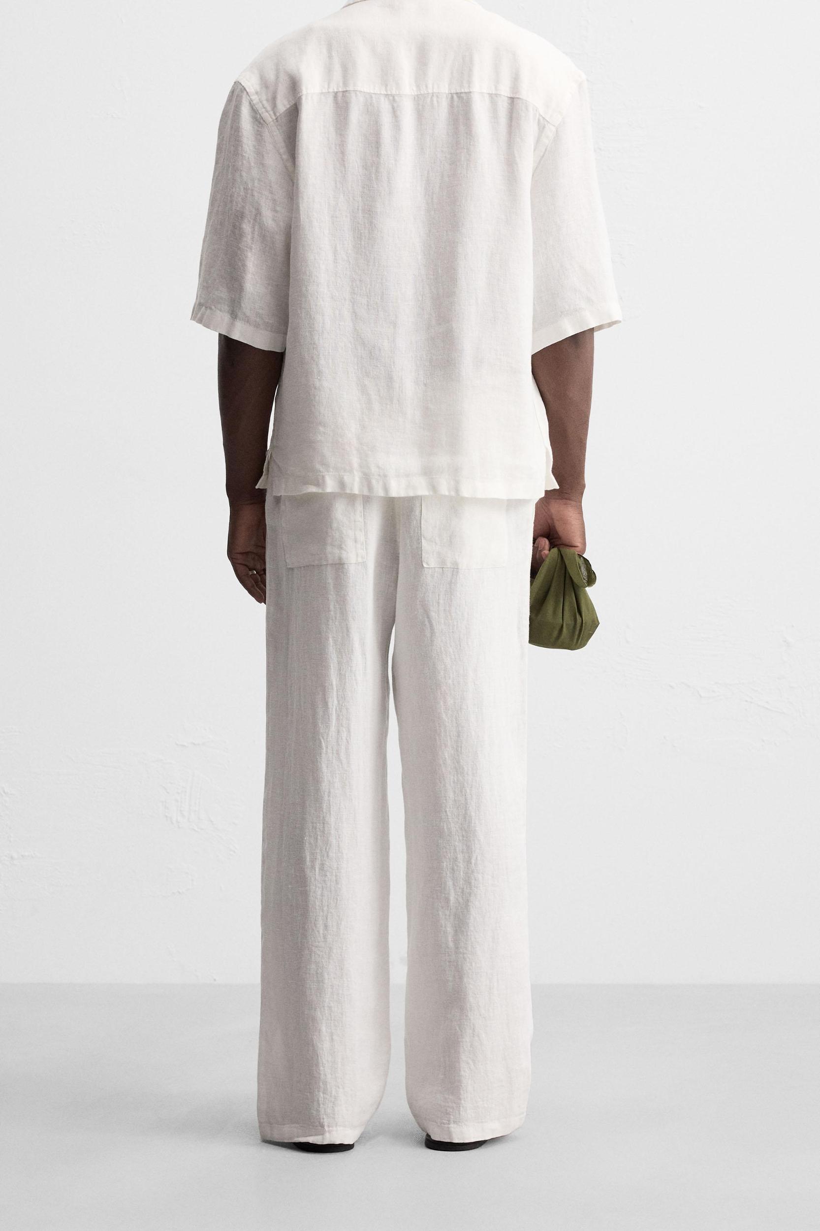 RELAXED FIT 100% LINEN PANTS Product Image