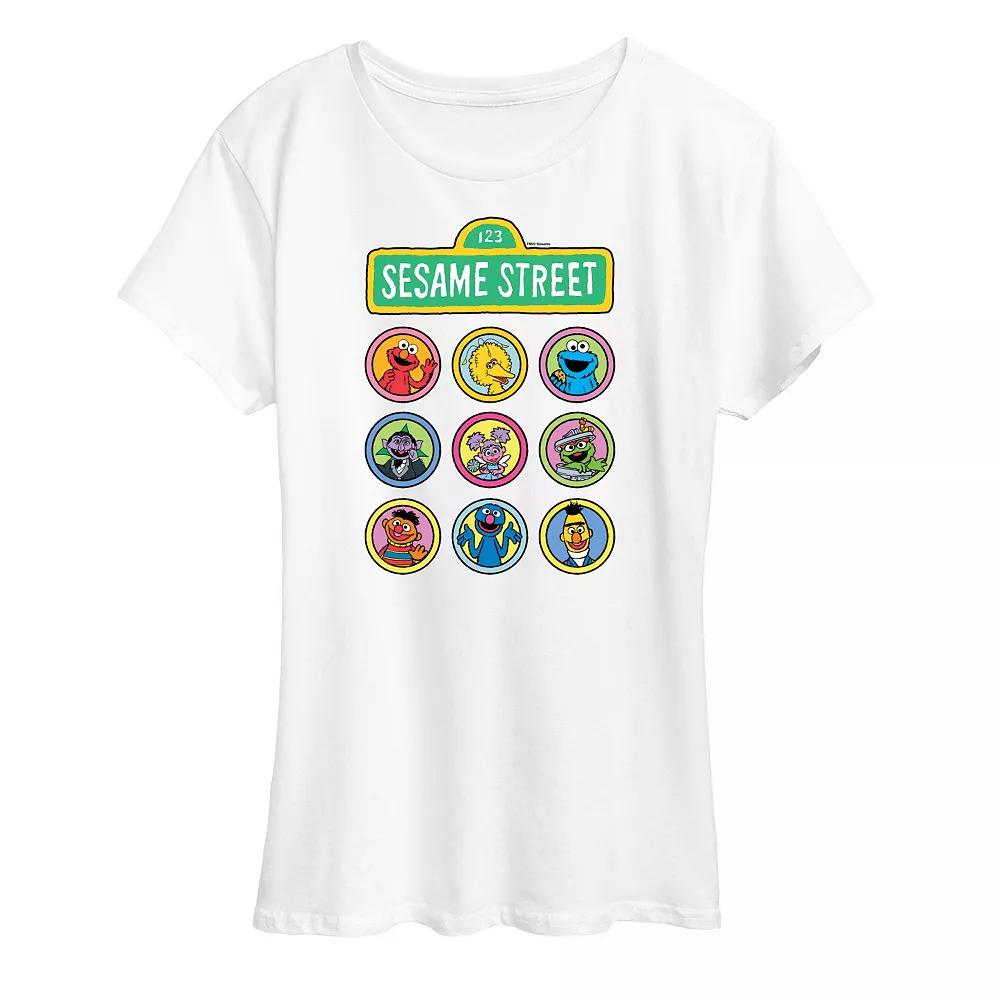 Women's Sesame Street Character Grid Graphic Tee, Girl's,  Product Image