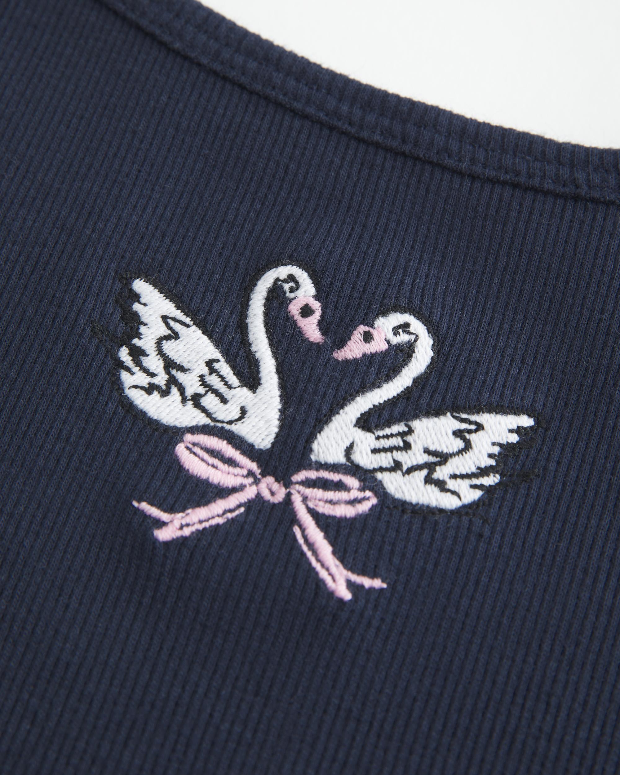 Ribbed Swan Graphic Cami Product Image