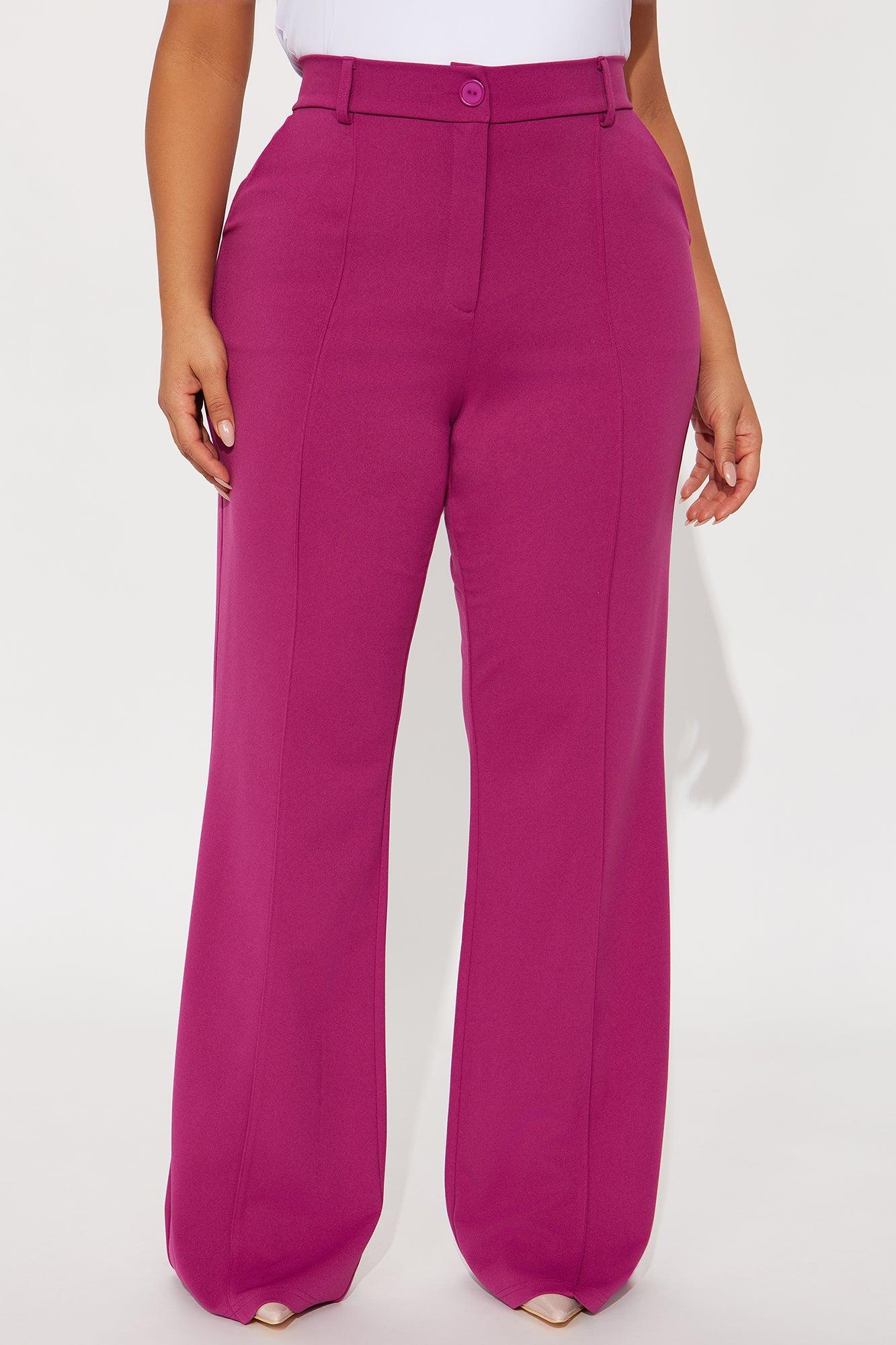 Heidi Wide Leg Trouser Pant - Raspberry Female Product Image