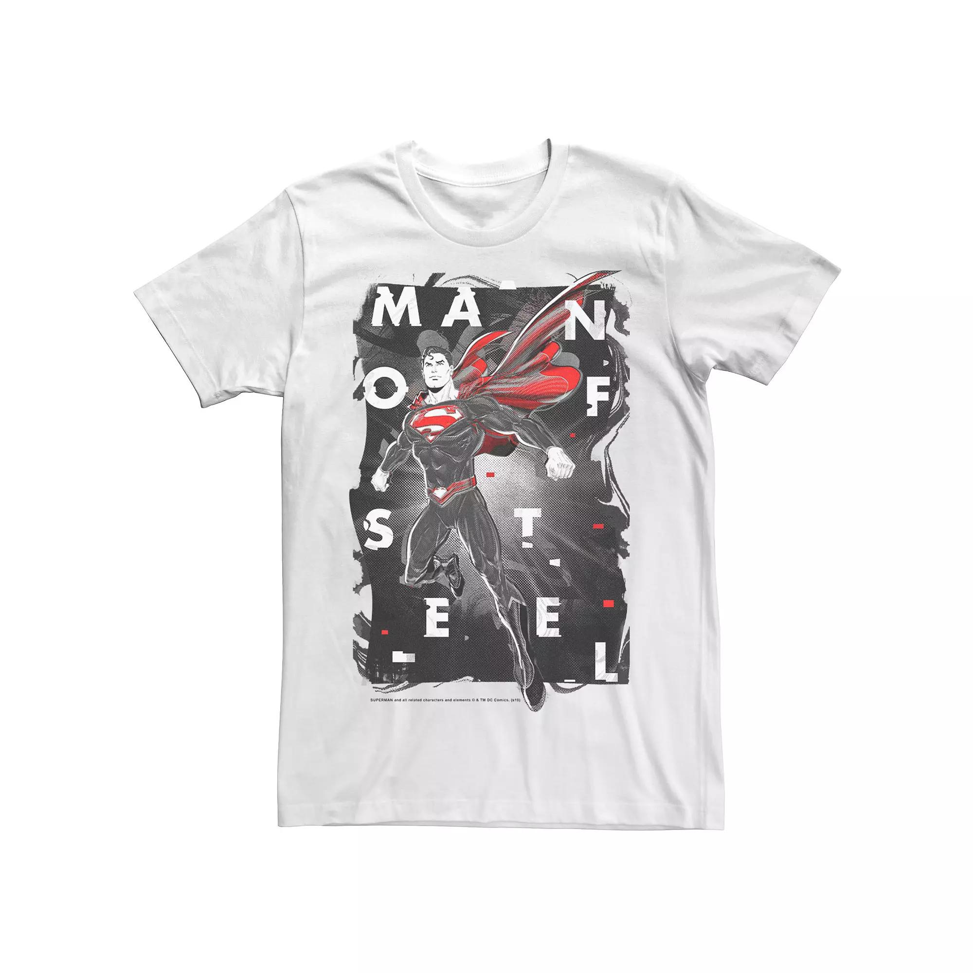 Men's DC Comics Superman Man Of SGraphic Teel Grey Scale Portrait Graphic Tee,  Product Image