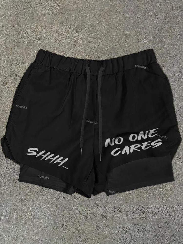 Sopula Let's Go Print Graphic Double Layer Men's Gym Shorts Product Image