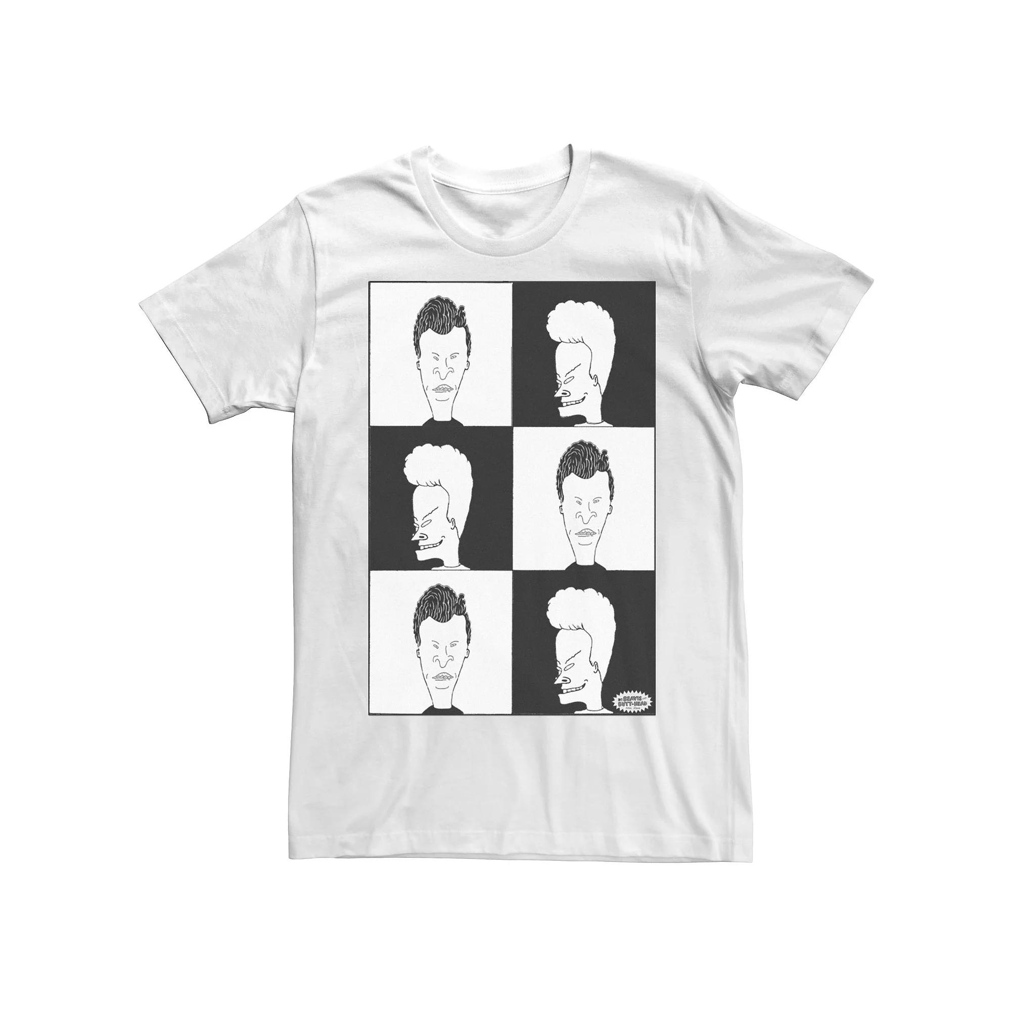 Men's Beavis And Butthead Checkered Short Sleeve Tee,  Product Image