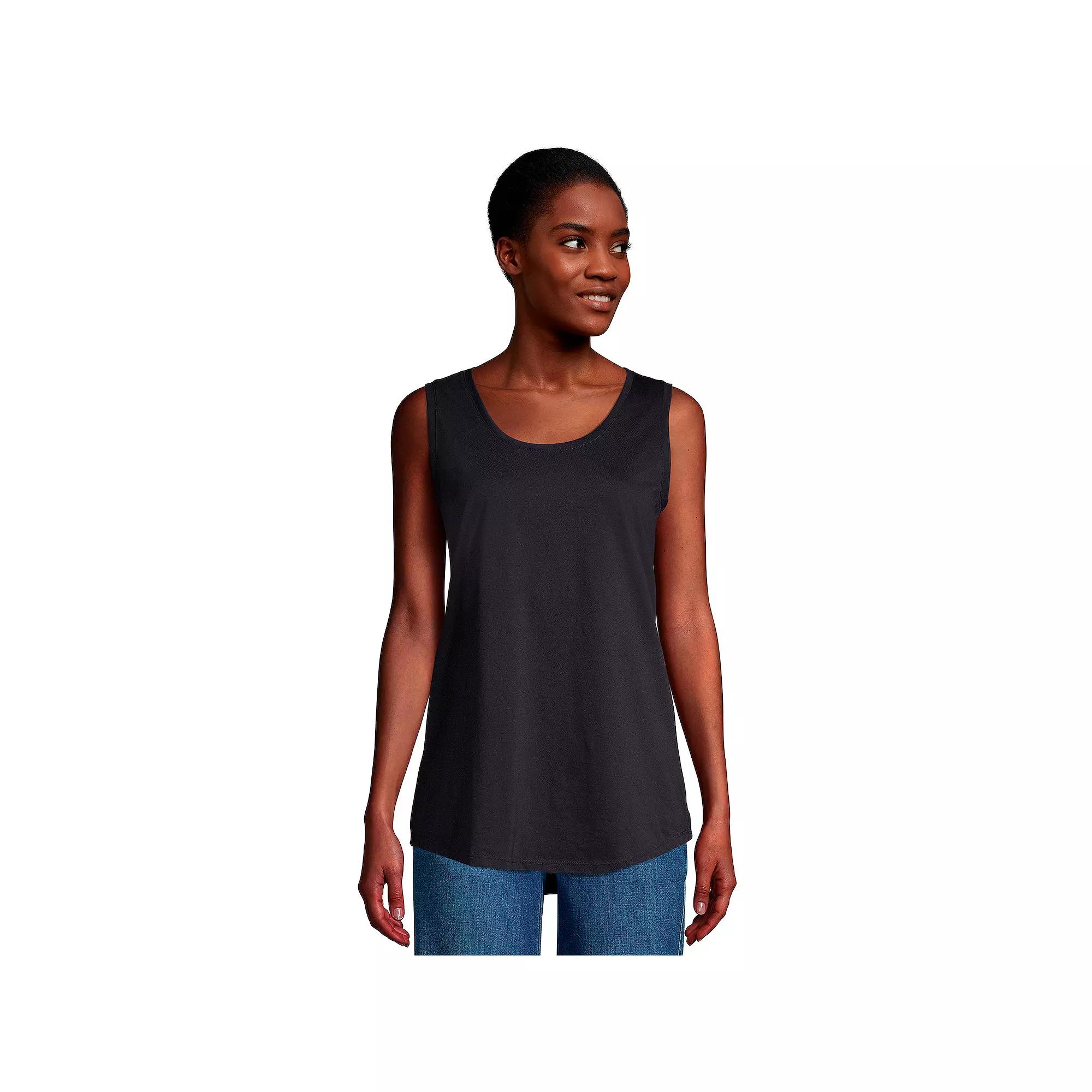 Women's Lands' End Supima Cotton Scoopneck Tunic Tank Top,  Product Image