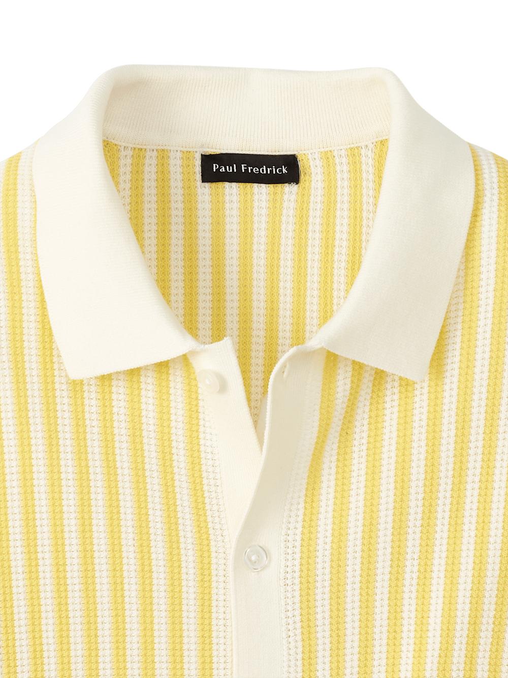 Cotton Button Front Polo - Yellow Product Image
