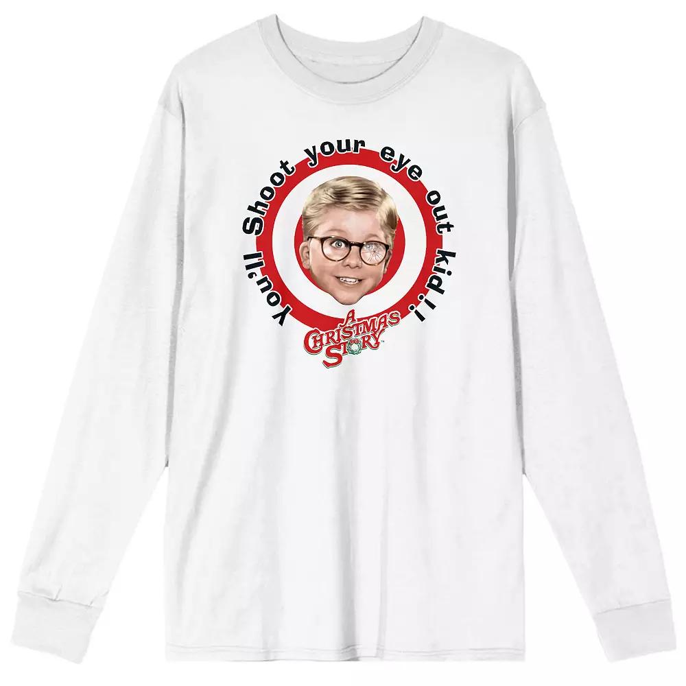 Men's A Christmas Story Bullseye You'll Shoot Your Eye Out Long Sleeve Tee,  Product Image
