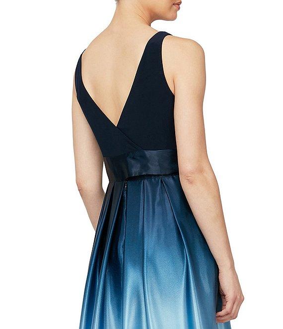 Ignite Evenings Sleeveless Round Neck Ombre Skirt Tie Waist Gown Product Image