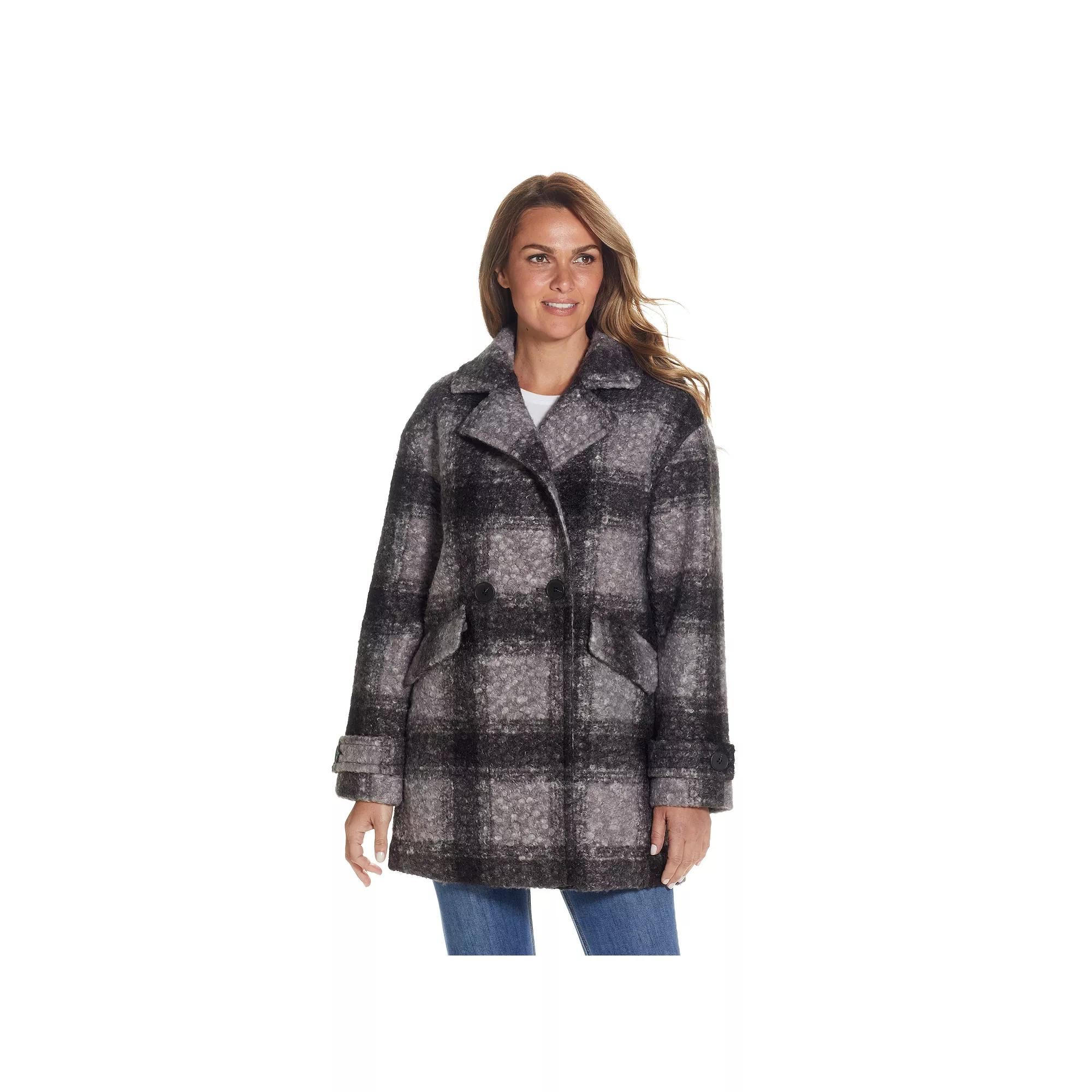 Women's Weathercast Double Breasted Boucle Peacoat,  Product Image
