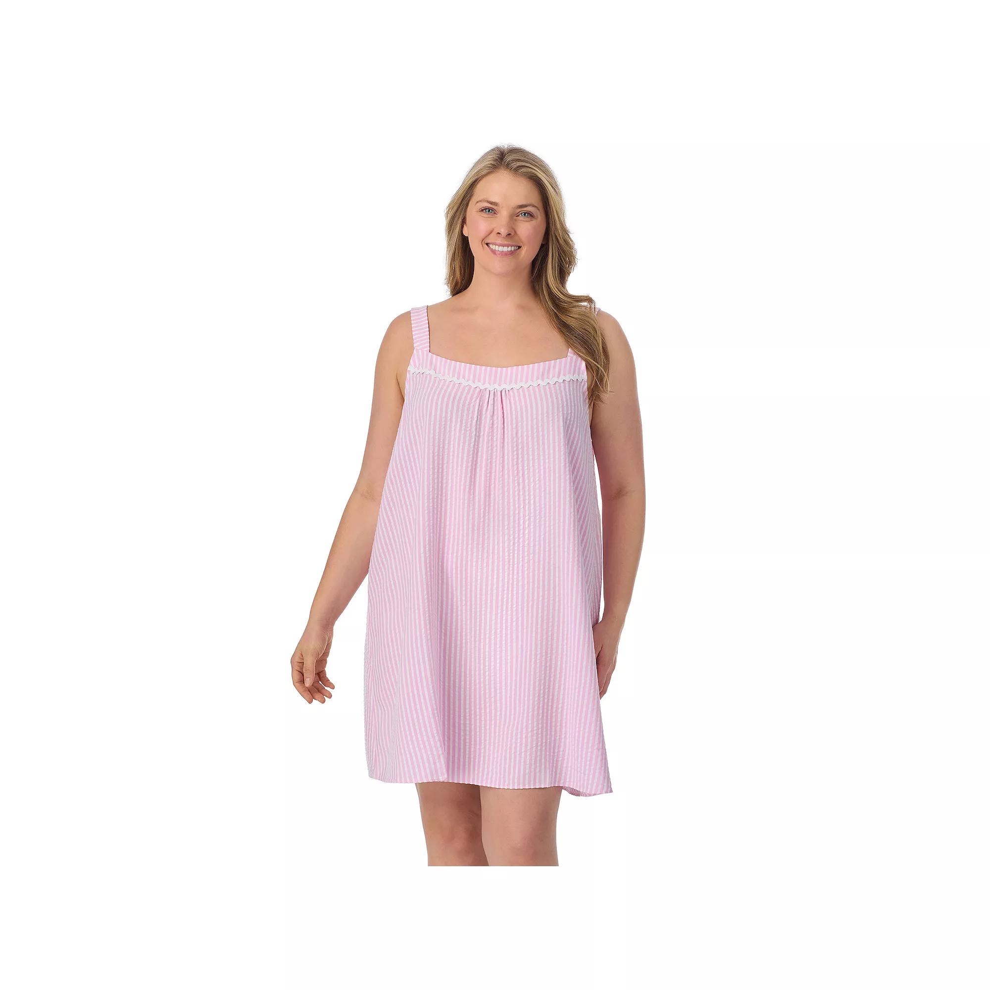 Plus Size Draper James Seersucker Chemise, Women's, Size: 3XL, Pink Stripe Product Image