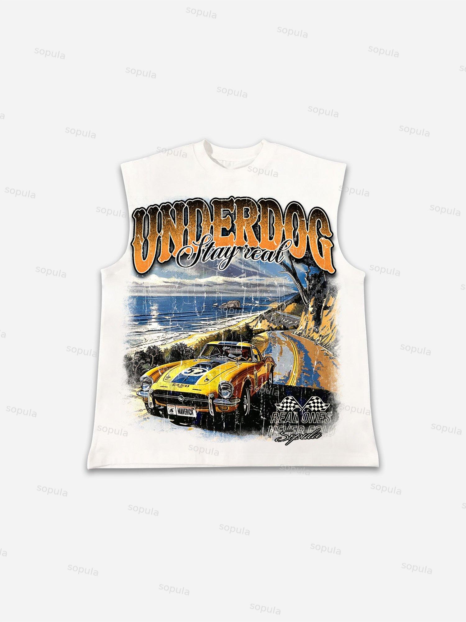 Underdog Old Vintage Racing Graphic Cotton Tank Top Product Image