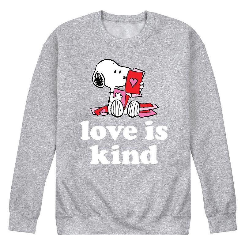 Mens Peanuts Love Is Kind Sweatshirt Grey Gray Product Image