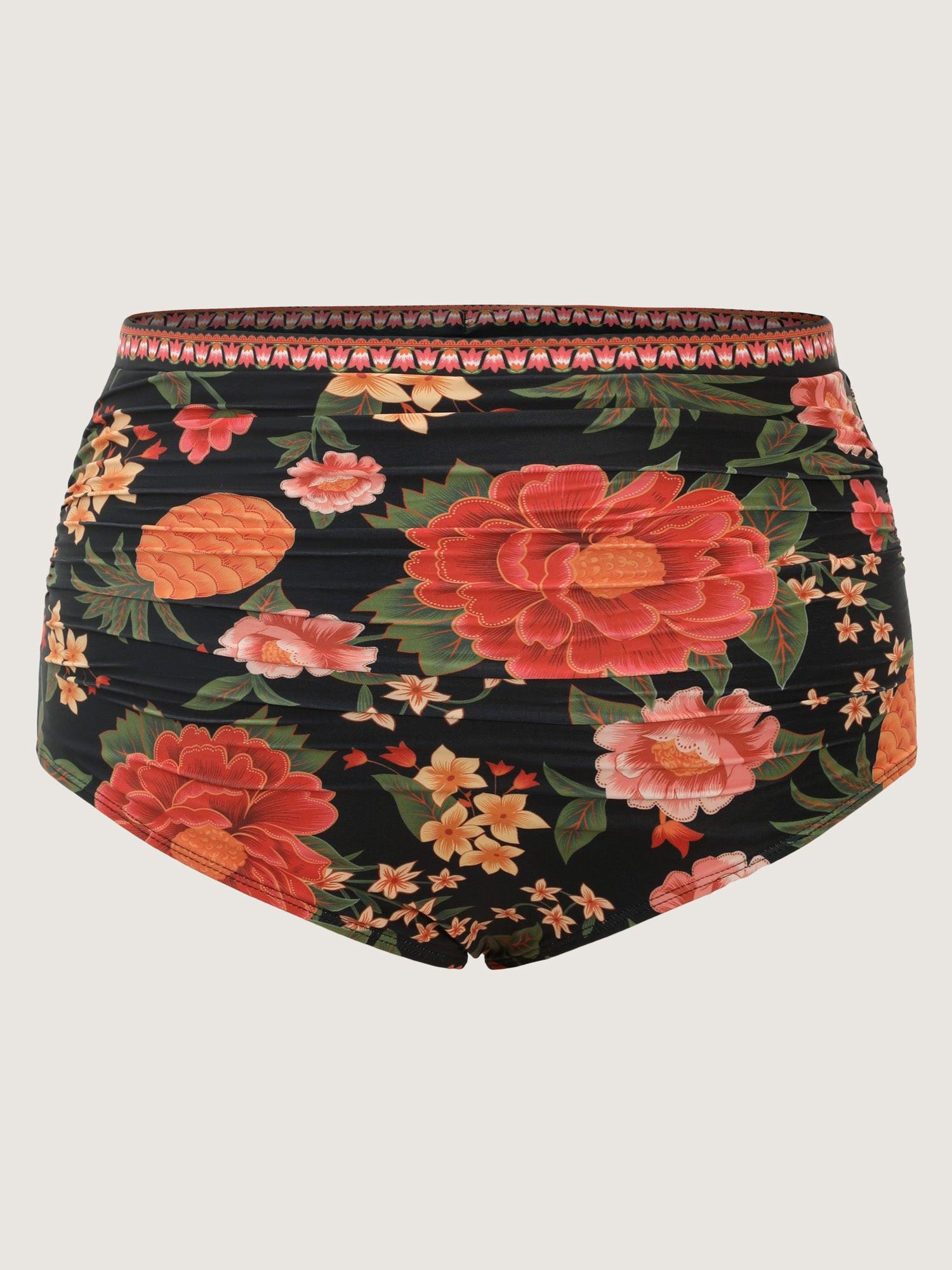 Floral Print Contrast Edge Swim Dress Female Product Image