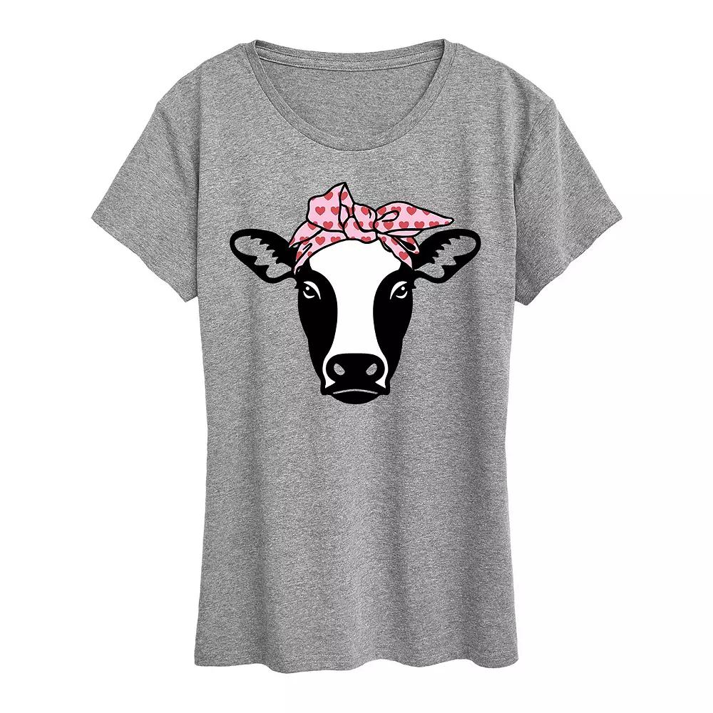 Women's Cow Heart Bandana Graphic Tee,  Product Image