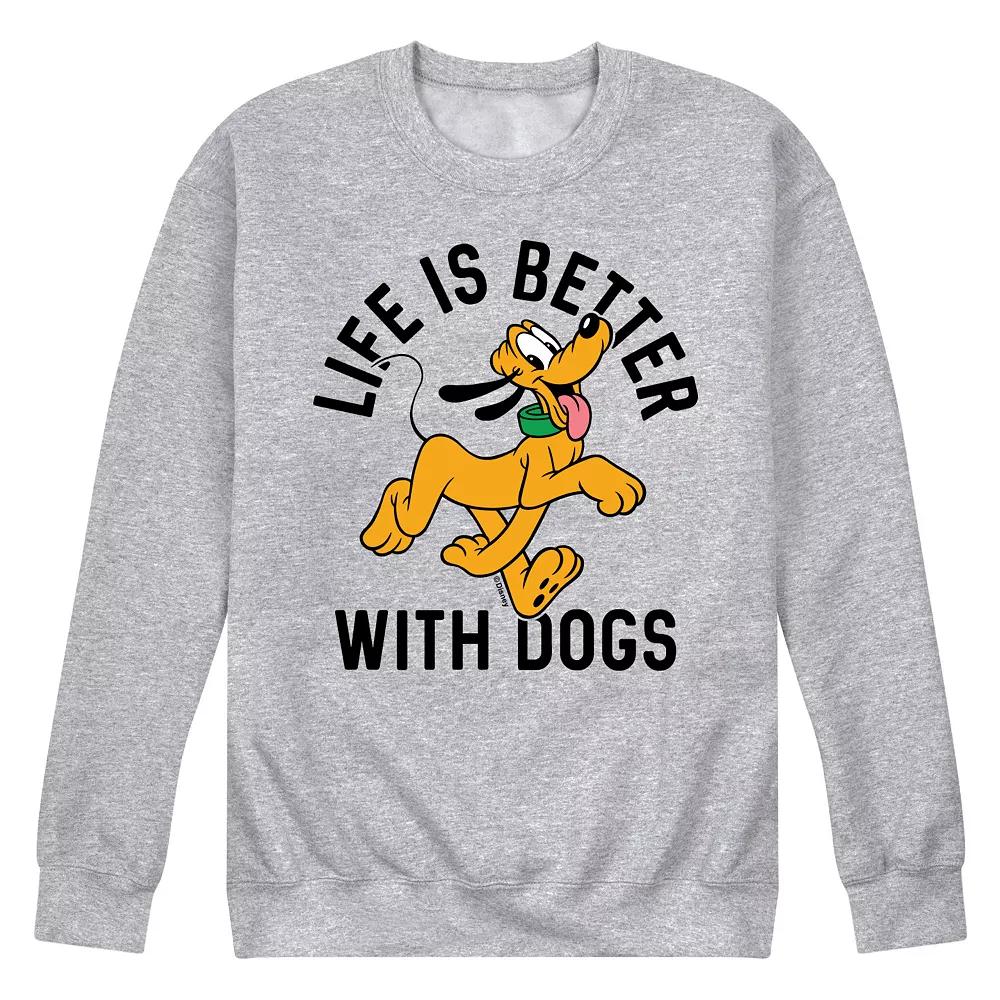 Disney's Men's Lifes Better With Dogs Fleece Sweatshirt,  Product Image