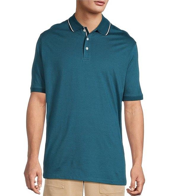 Roundtree & Yorke Short Sleeve Rib Tipped Polo Shirt Product Image