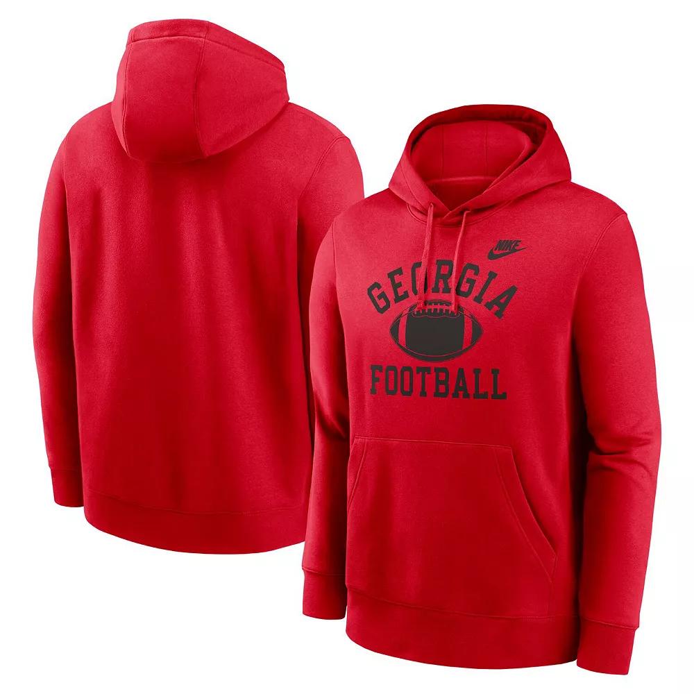 Men's Nike Red Georgia Bulldogs Legacy Football Icon Club Fleece Pullover Hoodie, Size: 2XL Product Image