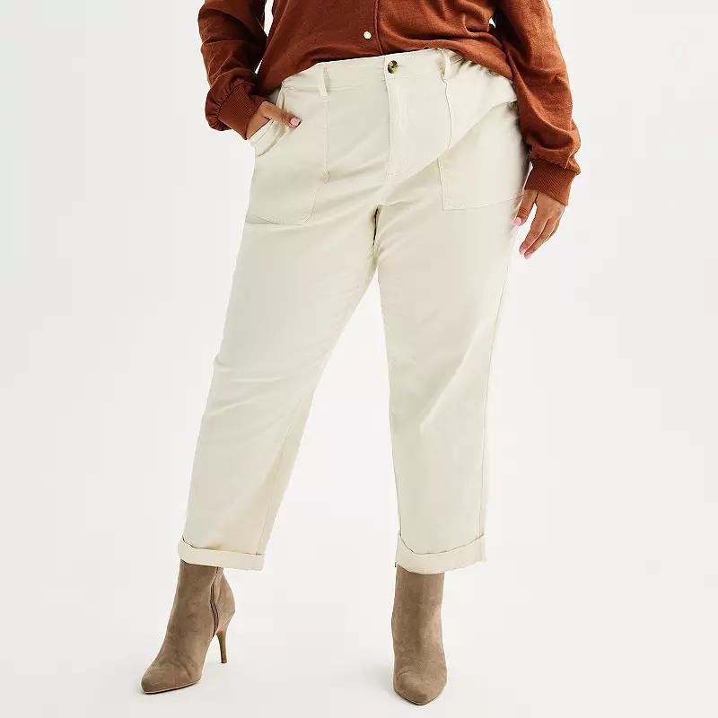 Plus Size Sonoma Goods For Life® Utility Straight Leg Pants, Women's, Size: 0X, Nightlife Gray Product Image