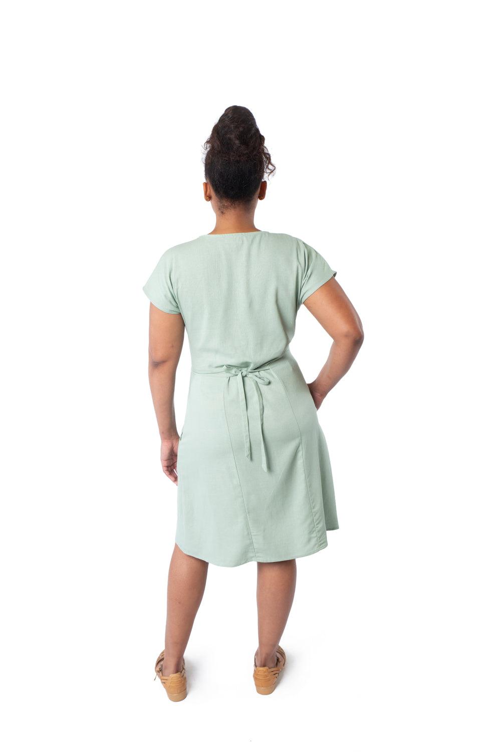 Dolman Dress in Sage Linen Product Image