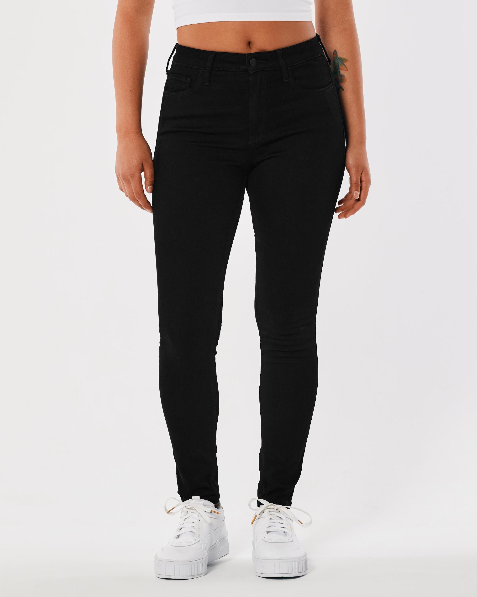High-Rise Black Super Skinny Jeans Product Image