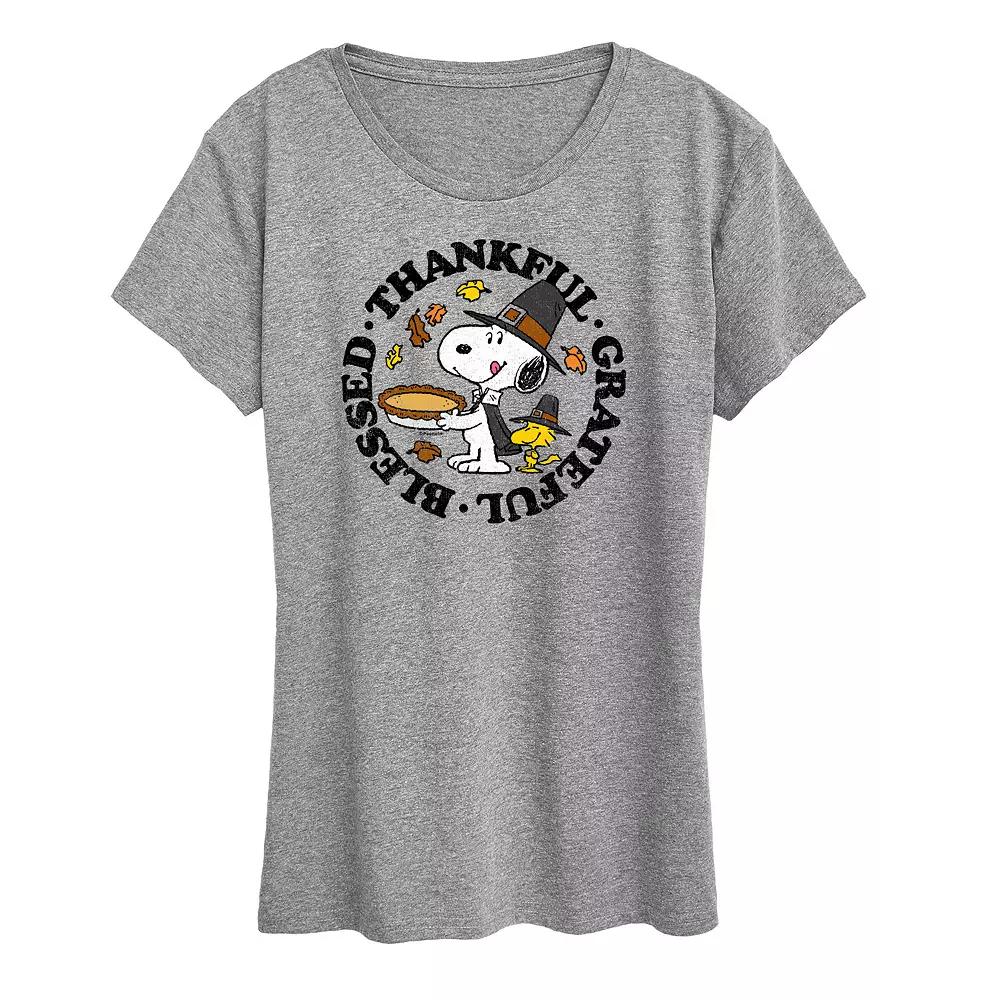 Plus Peanuts Snoopy and Woodstock Thankful Graphic Tee, Women's,  Product Image