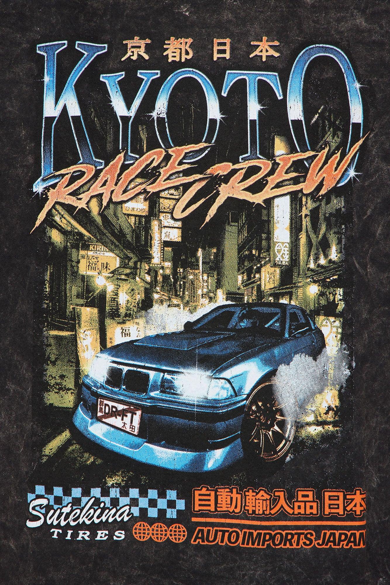 Kyoto Race Crew Washed Tee - Black Wash Female Product Image