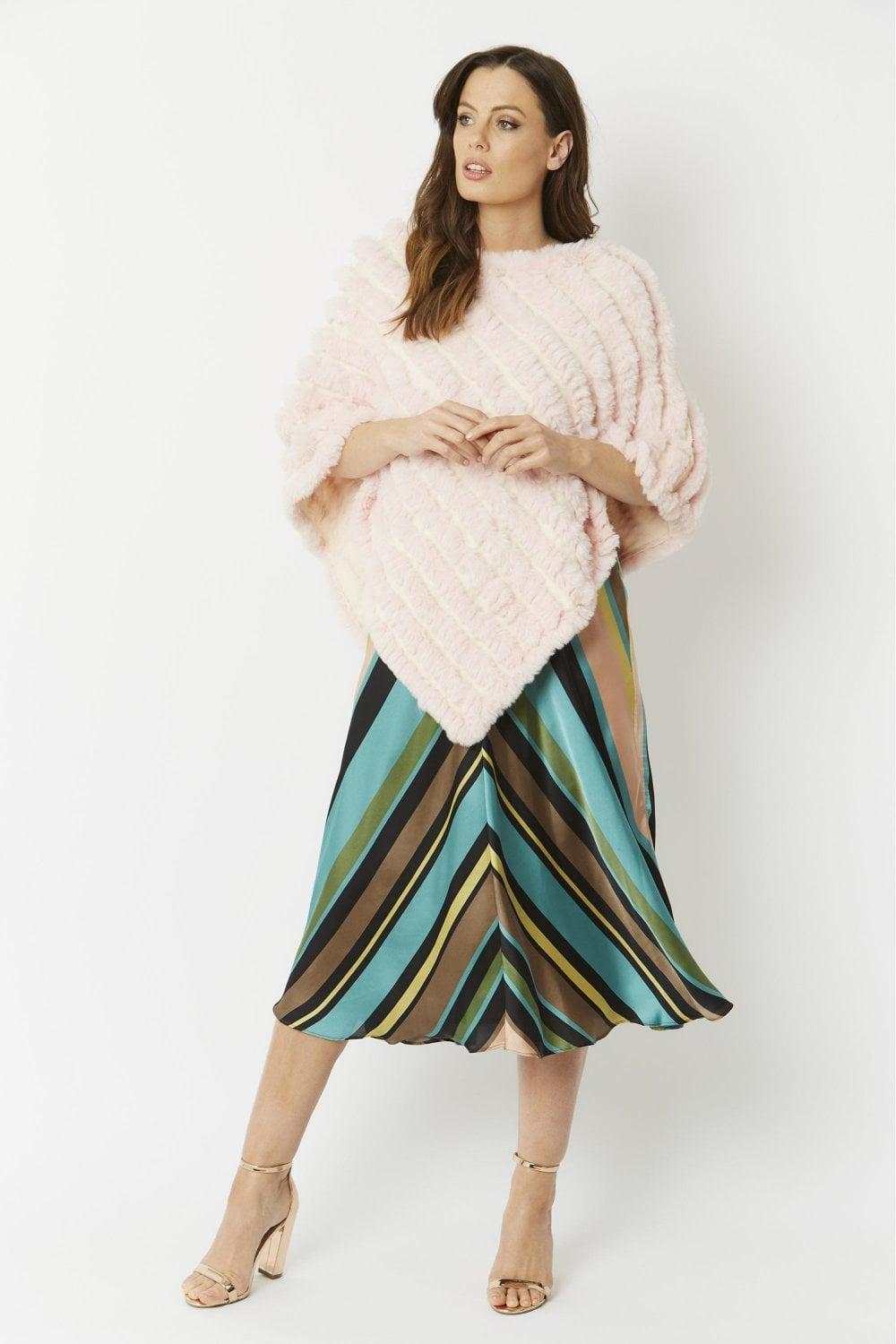 Pink Faux Fur Poncho Product Image