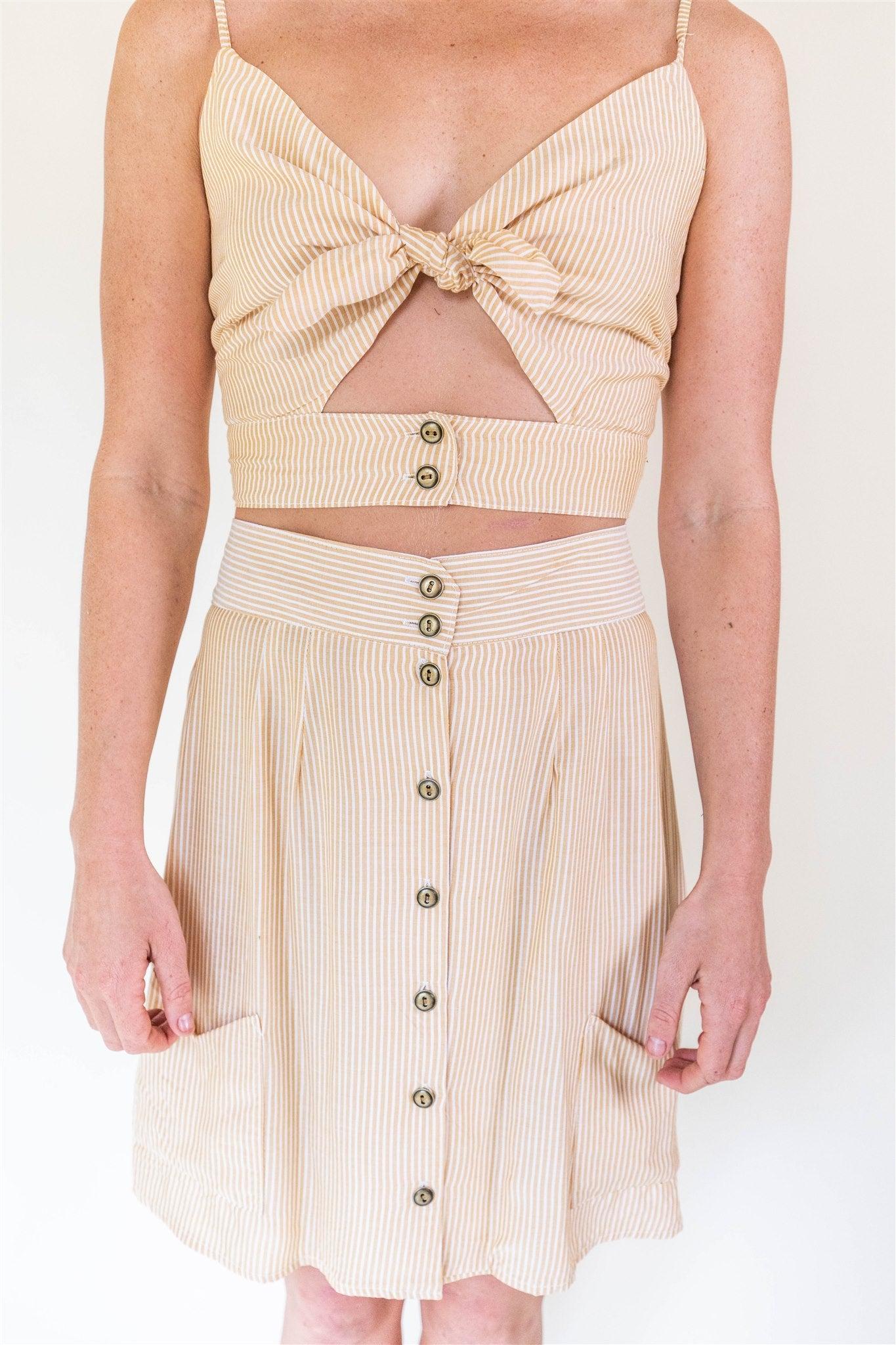 Rah Rah Skirt in Yellow Stripe Product Image